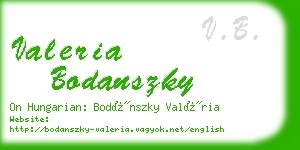 valeria bodanszky business card